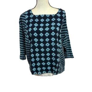 2/$30 J. Jill Square Neck 3/4 Sleeve Lightweight Top Size Small #1772